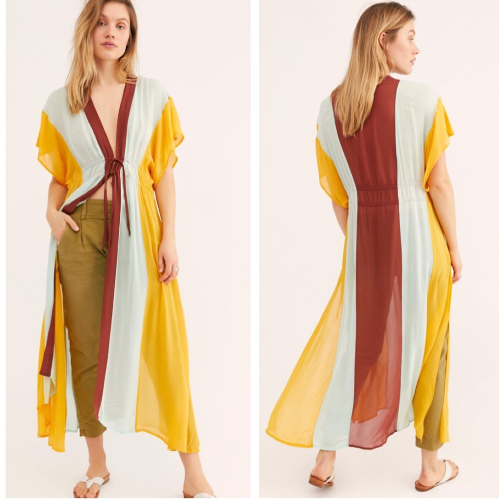 NFC X Free people rainbow chiffon kaftan kimono